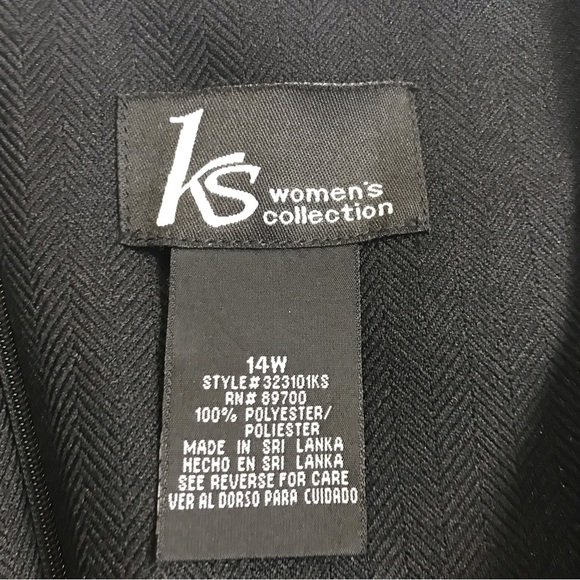 Ks Womens Collection Sheath Dress Size 14W Color Black With Blue 100% Polyester - Picture 5 of 10
